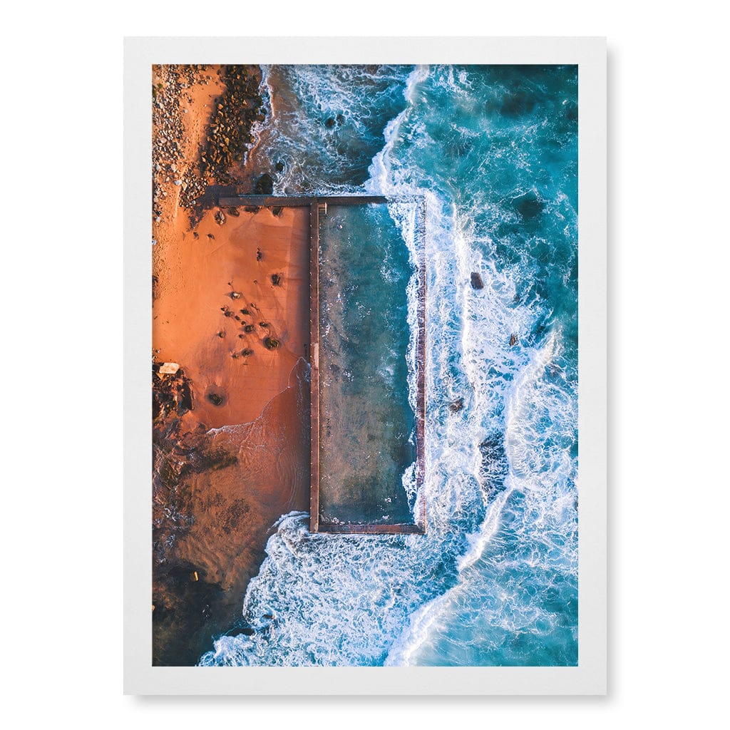 Newport Ocean Pool Wall Art Print A3 (29.7 x 42cm) / Matte White Frame / No Border from our Australian Made Framed Wall Art, Prints & Posters collection by Profile Products (Australia) Pty Ltd