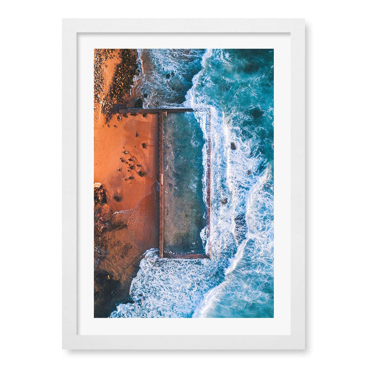 Newport Ocean Pool Wall Art Print A3 (29.7 x 42cm) / Matte White Frame / White Border from our Australian Made Framed Wall Art, Prints & Posters collection by Profile Products (Australia) Pty Ltd