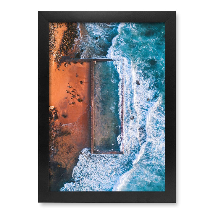 Newport Ocean Pool Wall Art Print A4 (21 x 29.7cm) / Matte Black Frame / No Border from our Australian Made Framed Wall Art, Prints & Posters collection by Profile Products (Australia) Pty Ltd