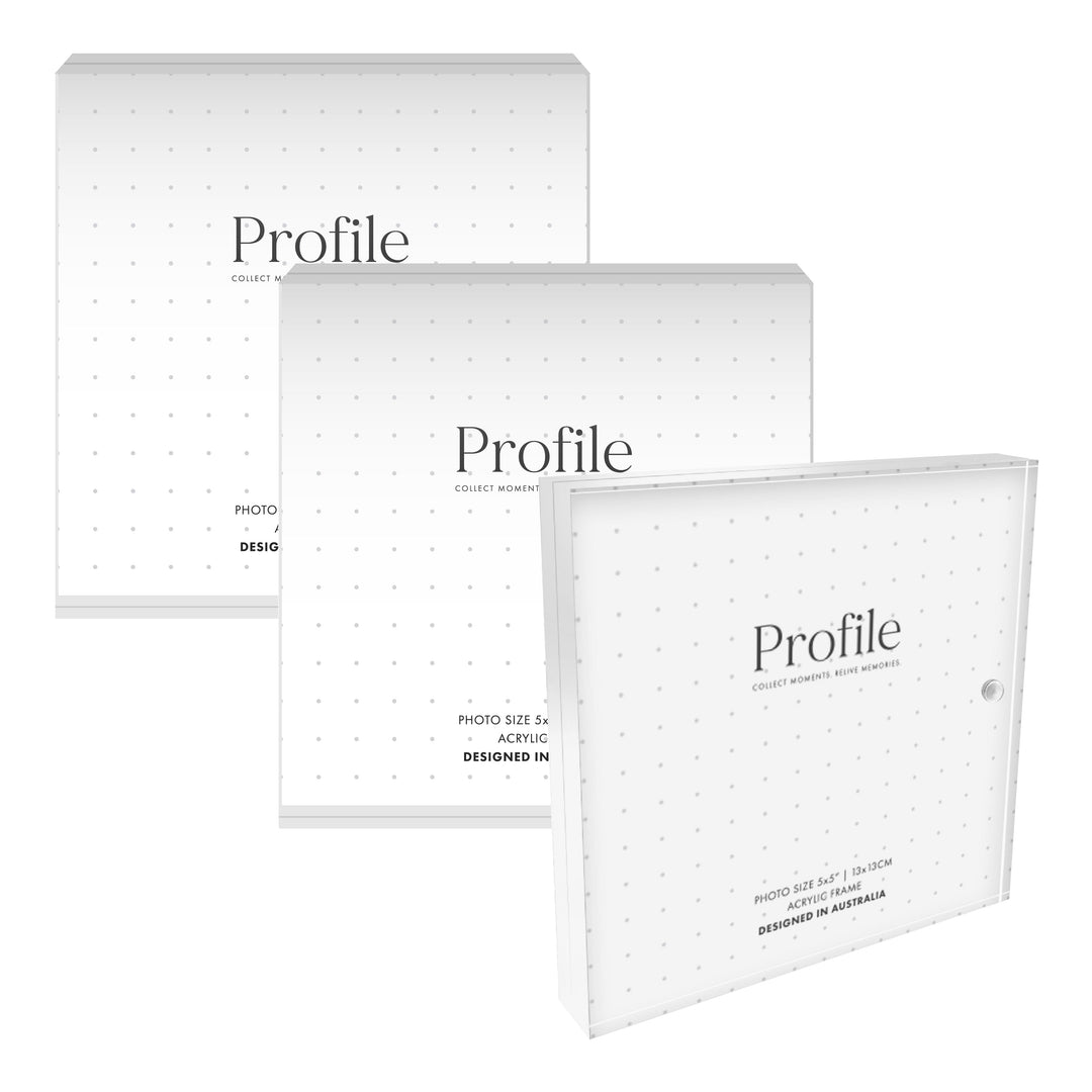 Newtown Acrylic Photo Block Set 5x5in - Pack of 3 from our Acrylic Display Frames collection by Profile Products (Australia) Pty Ltd