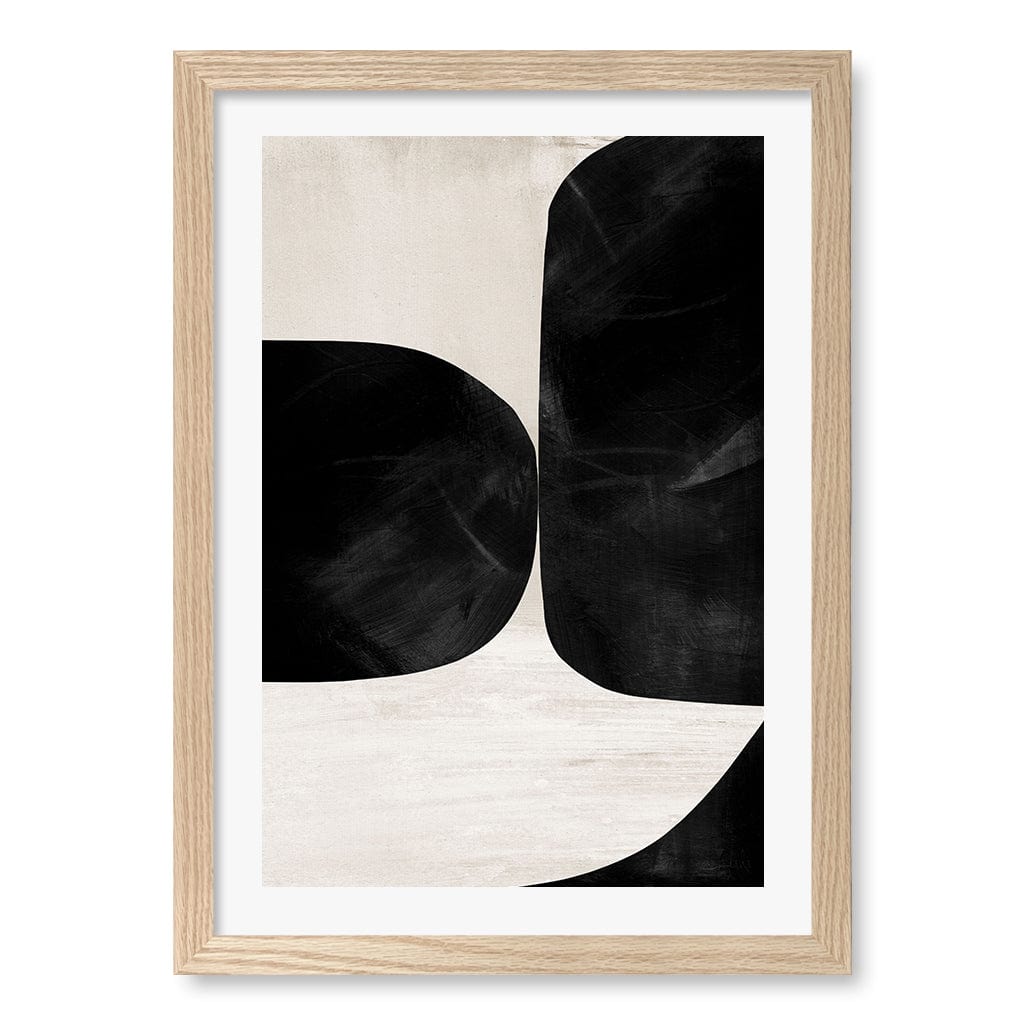 Night No2 Wall Art Print A3 (29.7 x 42cm) / Natural Oak Frame / White Border from our Australian Made Wall Art collection by Profile Australia