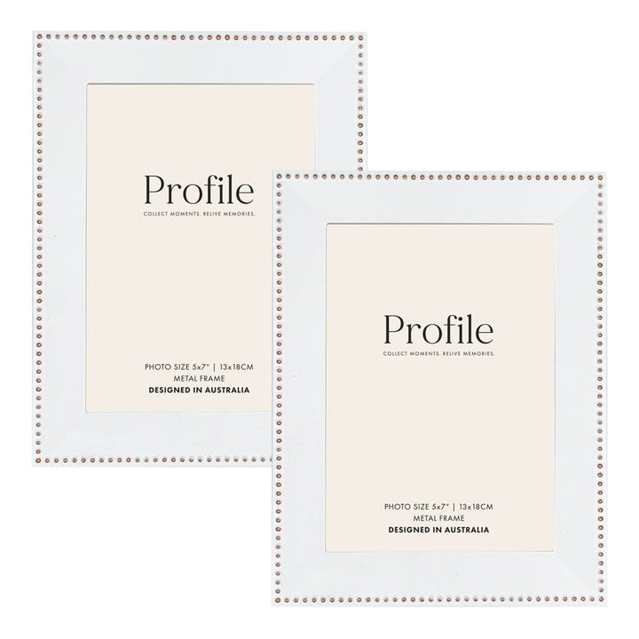 Noble White Metal Frame Value Pack 5x7 (2 pack bundle) from our Metal Photo Frames collection by Profile Products (Australia) Pty Ltd