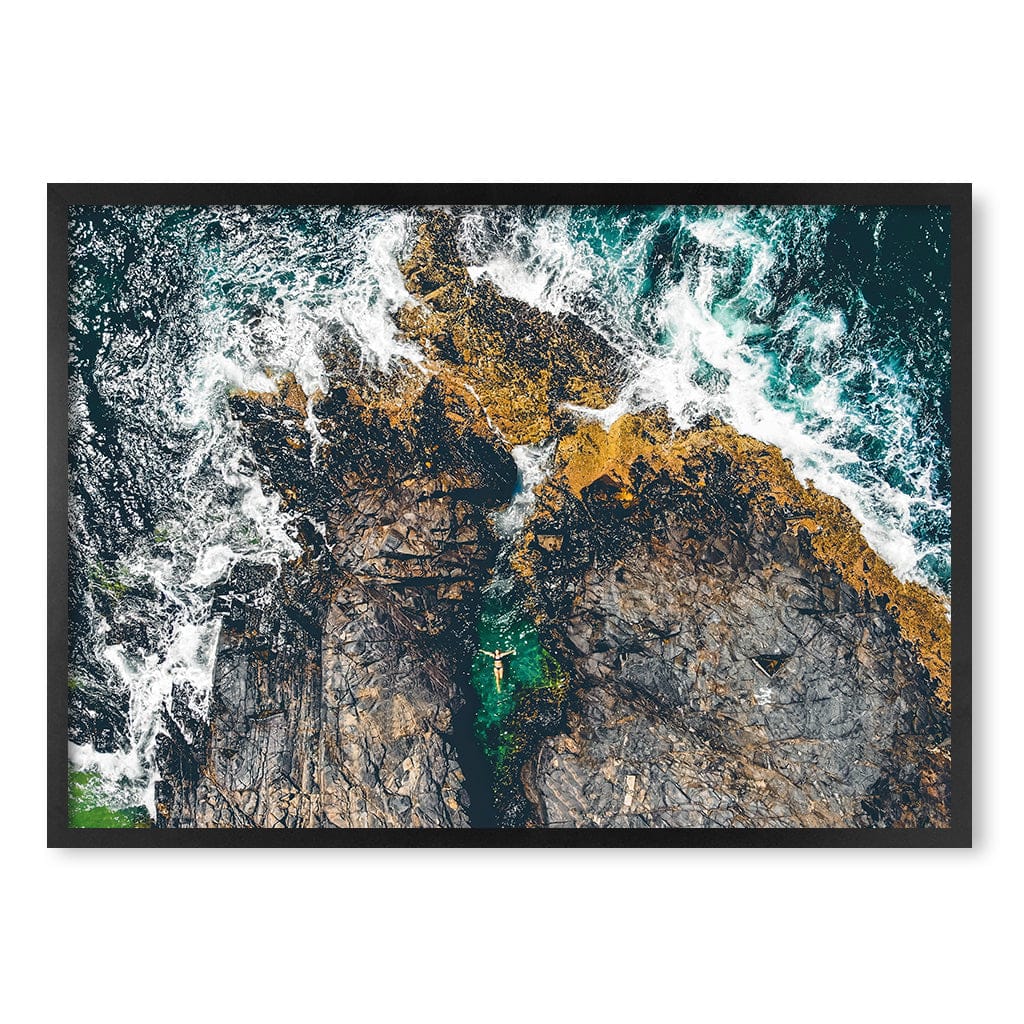 Noosa Rock Pool Wall Art Print A1 (59.4 x 84.1cm) / Matte Black Frame / No Border from our Australian Made Framed Wall Art, Prints & Posters collection by Profile Products (Australia) Pty Ltd