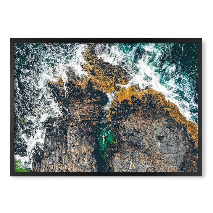 Noosa Rock Pool Wall Art Print A1 (59.4 x 84.1cm) / Matte Black Frame / No Border from our Australian Made Framed Wall Art, Prints & Posters collection by Profile Products (Australia) Pty Ltd