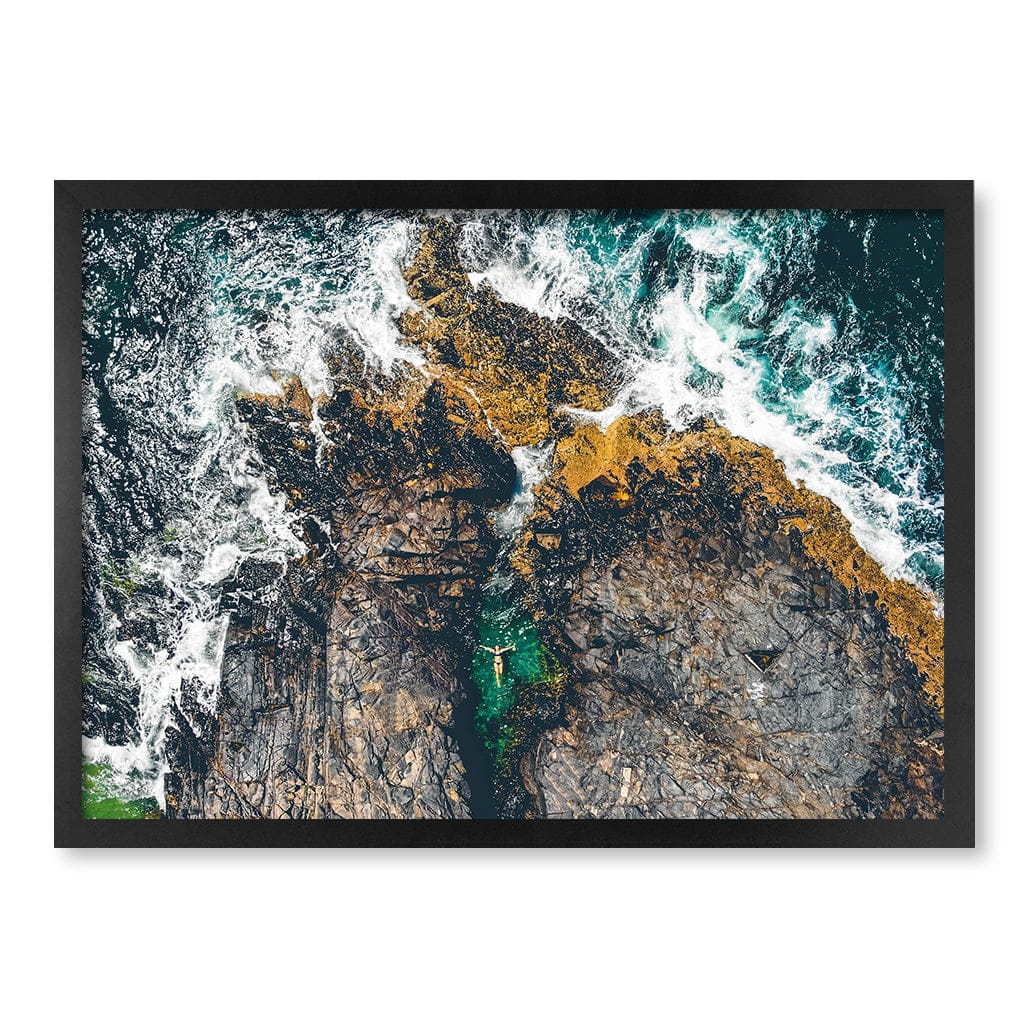 Noosa Rock Pool Wall Art Print A2 (42 x 59.4cm) / Matte Black Frame / No Border from our Australian Made Framed Wall Art, Prints & Posters collection by Profile Products (Australia) Pty Ltd