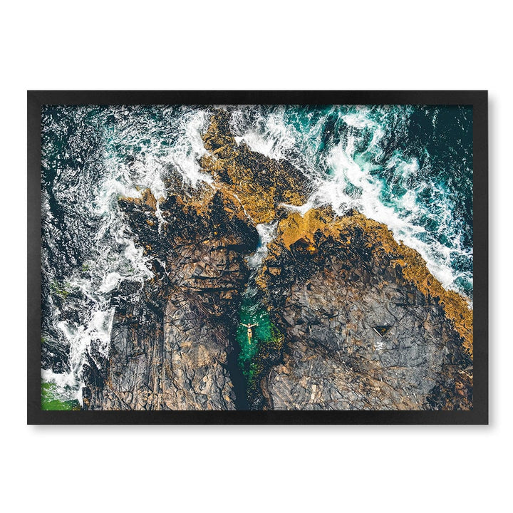 Noosa Rock Pool Wall Art Print A2 (42 x 59.4cm) / Matte Black Frame / No Border from our Australian Made Framed Wall Art, Prints & Posters collection by Profile Products (Australia) Pty Ltd