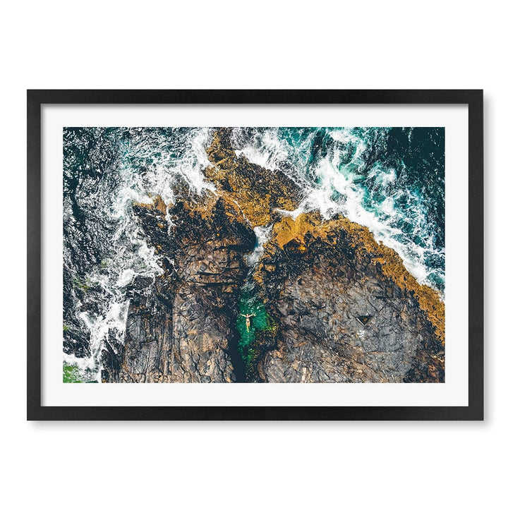 Noosa Rock Pool Wall Art Print A2 (42 x 59.4cm) / Matte Black Frame / White Border from our Australian Made Framed Wall Art, Prints & Posters collection by Profile Products (Australia) Pty Ltd