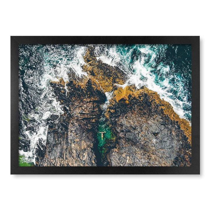 Noosa Rock Pool Wall Art Print A3 (29.7 x 42cm) / Matte Black Frame / No Border from our Australian Made Framed Wall Art, Prints & Posters collection by Profile Products (Australia) Pty Ltd