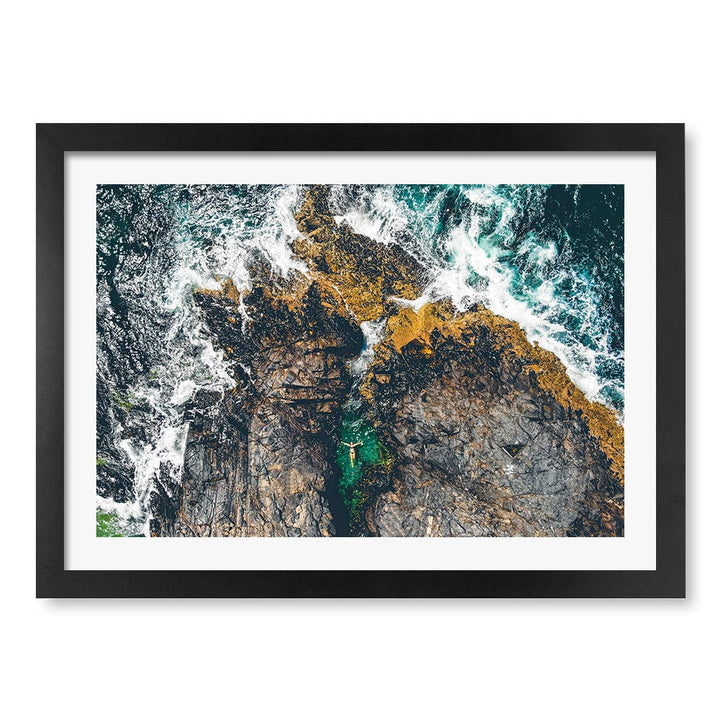 Noosa Rock Pool Wall Art Print A3 (29.7 x 42cm) / Matte Black Frame / White Border from our Australian Made Framed Wall Art, Prints & Posters collection by Profile Products (Australia) Pty Ltd