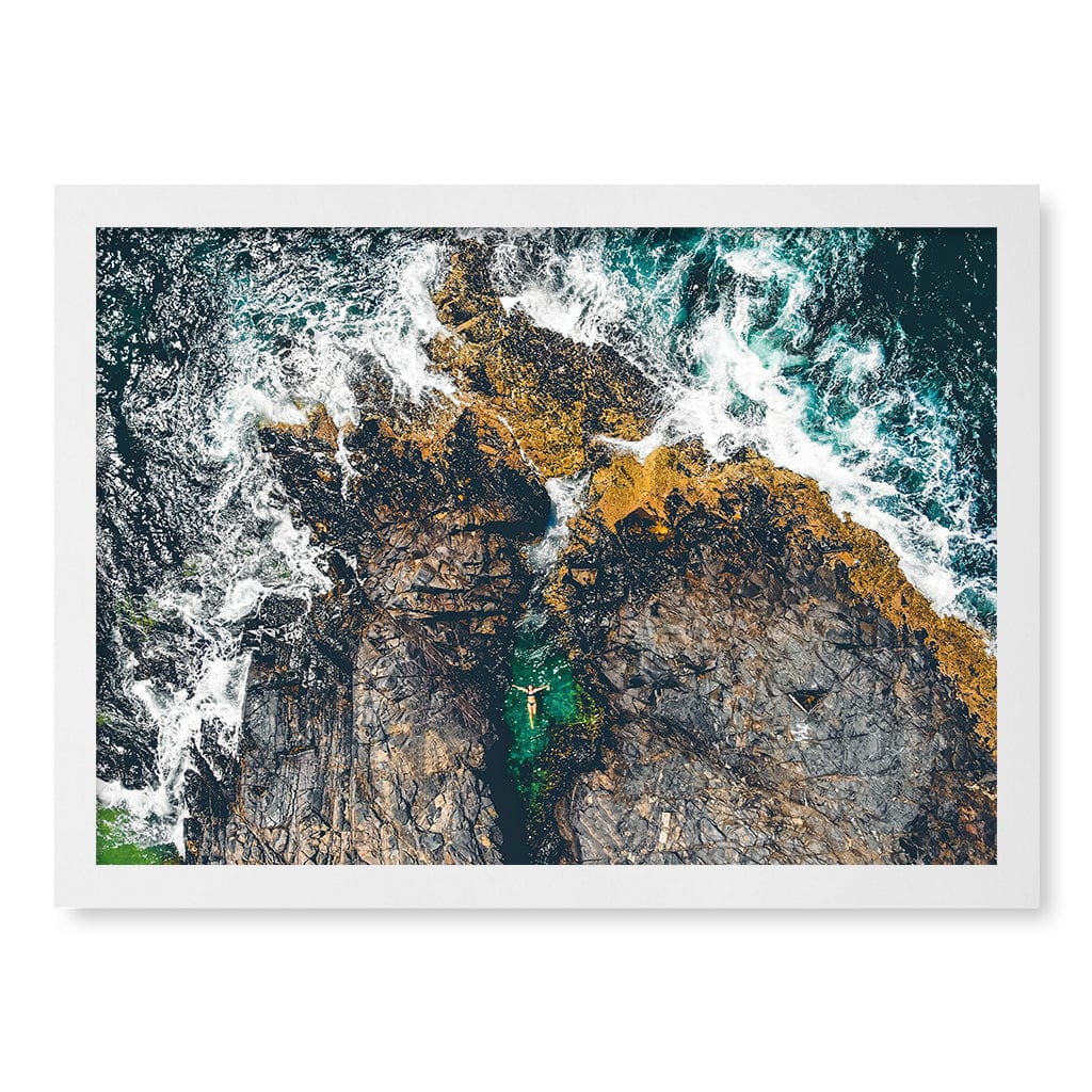 Noosa Rock Pool Wall Art Print A3 (29.7 x 42cm) / Matte White Frame / No Border from our Australian Made Framed Wall Art, Prints & Posters collection by Profile Products (Australia) Pty Ltd