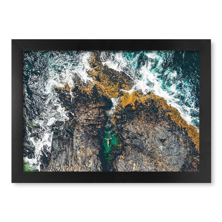 Noosa Rock Pool Wall Art Print A4 (21 x 29.7cm) / Matte Black Frame / No Border from our Australian Made Framed Wall Art, Prints & Posters collection by Profile Products (Australia) Pty Ltd