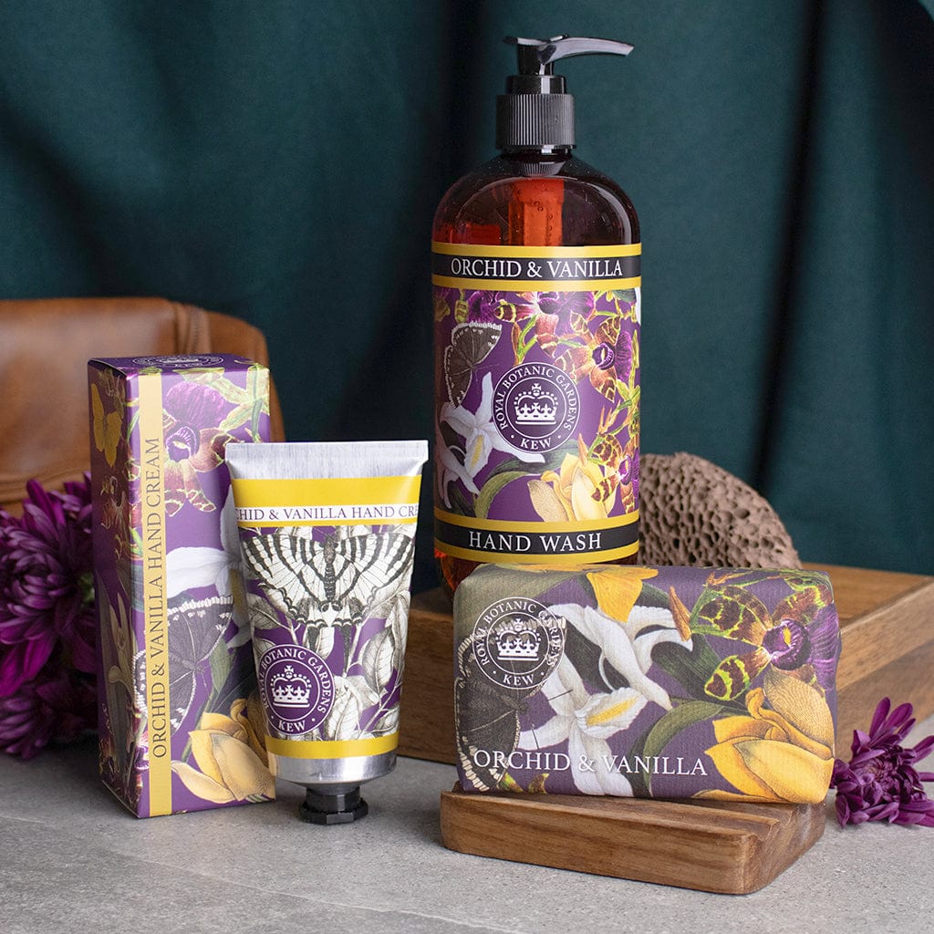 Orchid & Vanilla Hand Cream, Soap & Wash Bundle - Royal Kew Gardens from our Body & Bath collection by The English Soap Company