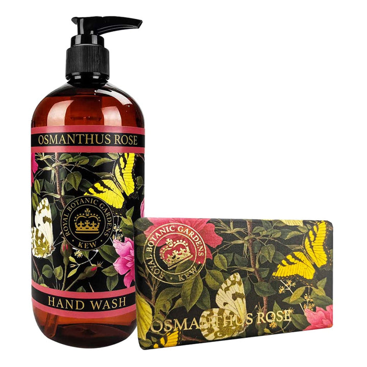 Osmanthus Rose Hand Wash & Soap Bar Bundle - Royal Kew Gardens from our Body & Bath collection by The English Soap Company