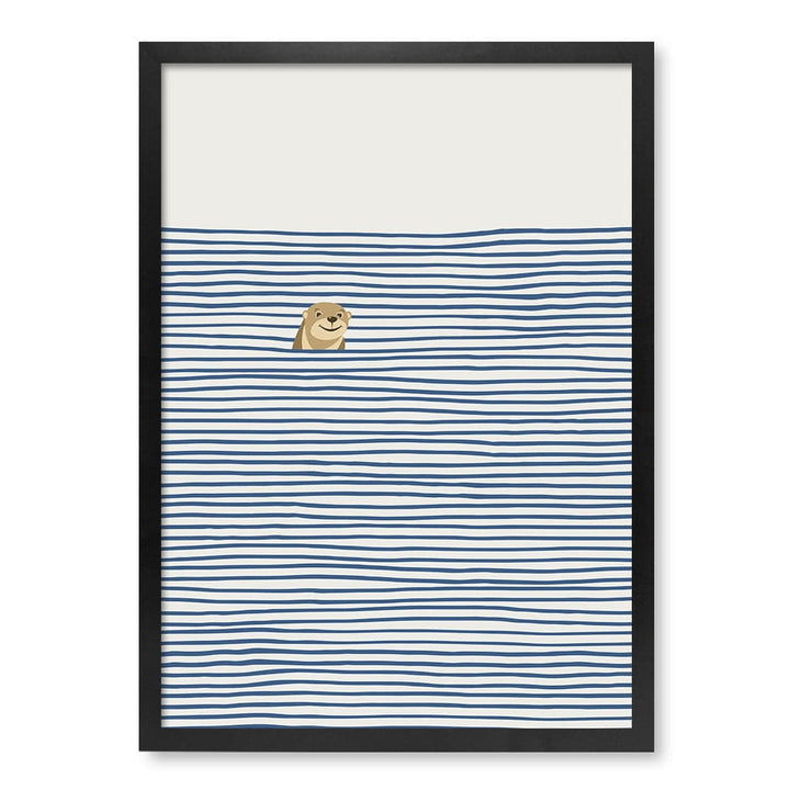 Otter In The Waves Kids Wall Art Print A2 (42 x 59.4cm) / Matte Black Frame / No Border from our Australian Made Framed Wall Art, Prints & Posters collection by Profile Products (Australia) Pty Ltd