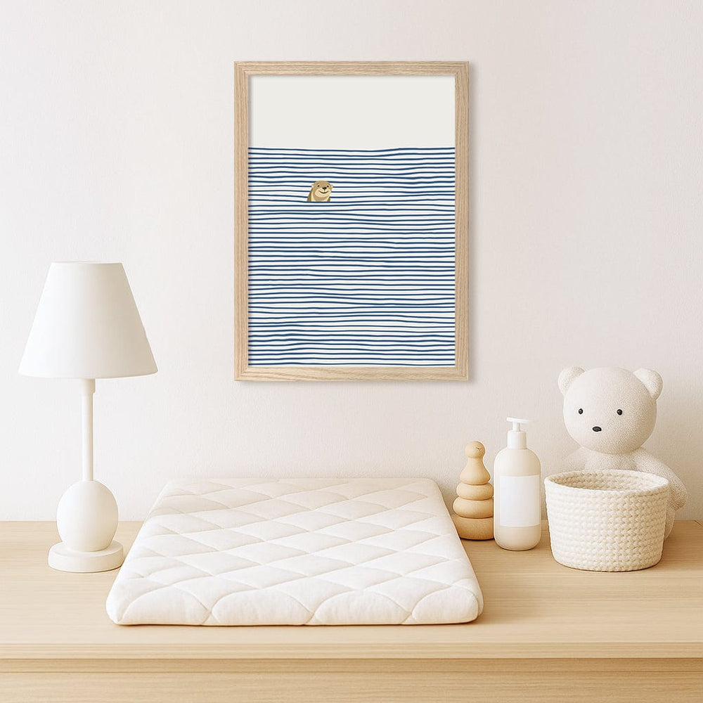 Otter In The Waves Kids Wall Art Print from our Australian Made Framed Wall Art, Prints & Posters collection by Profile Products (Australia) Pty Ltd