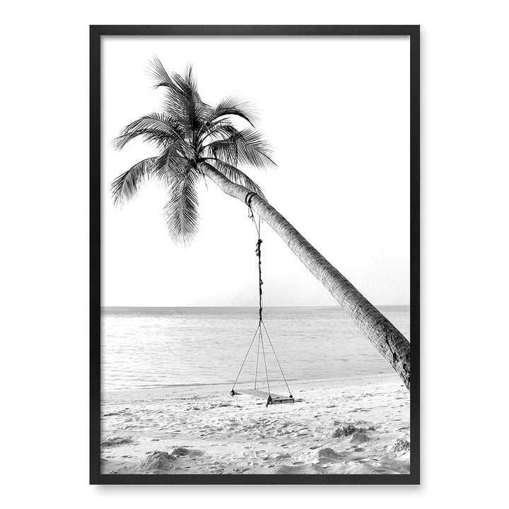 Palm Dream Swing B&W Wall Art Print A1 (59.4 x 84.1cm) / Matte Black Frame / No Border from our Australian Made Framed Wall Art, Prints & Posters collection by Profile Products (Australia) Pty Ltd