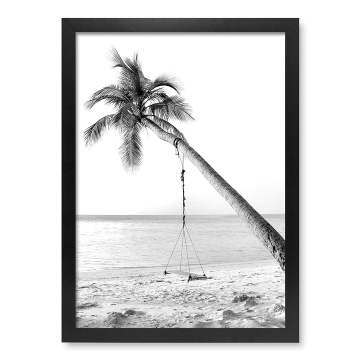 Palm Dream Swing B&W Wall Art Print A3 (29.7 x 42cm) / Matte Black Frame / No Border from our Australian Made Framed Wall Art, Prints & Posters collection by Profile Products (Australia) Pty Ltd