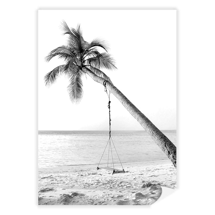Palm Dream Swing B&W Wall Art Print A4 (21 x 29.7cm) / Print Only / No Border from our Australian Made Framed Wall Art, Prints & Posters collection by Profile Products (Australia) Pty Ltd