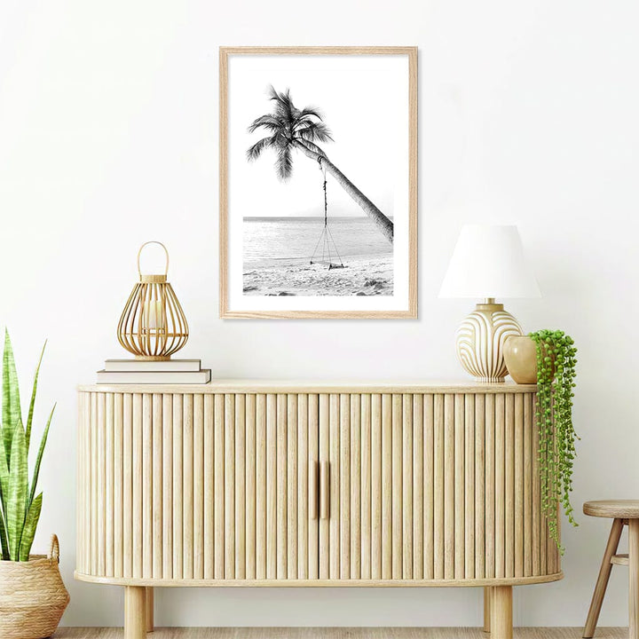 Palm Dream Swing B&W Wall Art Print from our Australian Made Framed Wall Art, Prints & Posters collection by Profile Products (Australia) Pty Ltd