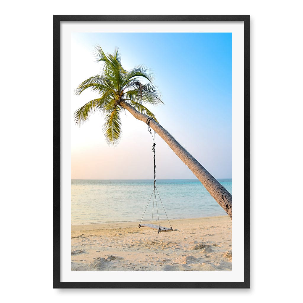 Palm Dream Swing Wall Art Print A1 (59.4 x 84.1cm) / Matte Black Frame / White Border from our Australian Made Framed Wall Art, Prints & Posters collection by Profile Products (Australia) Pty Ltd