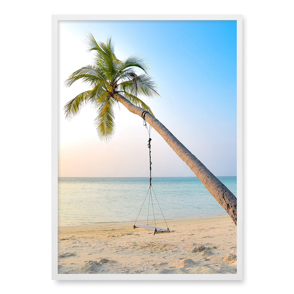Palm Dream Swing Wall Art Print A1 (59.4 x 84.1cm) / Matte White Frame / No Border from our Australian Made Framed Wall Art, Prints & Posters collection by Profile Products (Australia) Pty Ltd