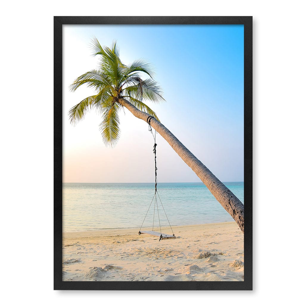 Palm Dream Swing Wall Art Print A2 (42 x 59.4cm) / Matte Black Frame / No Border from our Australian Made Framed Wall Art, Prints & Posters collection by Profile Products (Australia) Pty Ltd