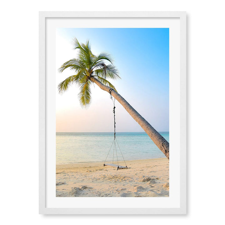 Palm Dream Swing Wall Art Print A2 (42 x 59.4cm) / Matte White Frame / White Border from our Australian Made Framed Wall Art, Prints & Posters collection by Profile Products (Australia) Pty Ltd