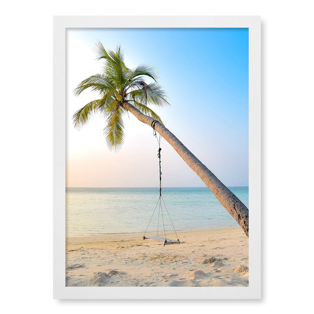Palm Dream Swing Wall Art Print A3 (29.7 x 42cm) / Matte White Frame / No Border from our Australian Made Framed Wall Art, Prints & Posters collection by Profile Products (Australia) Pty Ltd