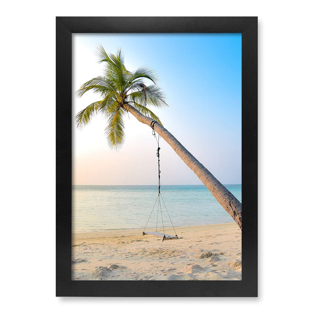 Palm Dream Swing Wall Art Print A4 (21 x 29.7cm) / Matte Black Frame / No Border from our Australian Made Framed Wall Art, Prints & Posters collection by Profile Products (Australia) Pty Ltd