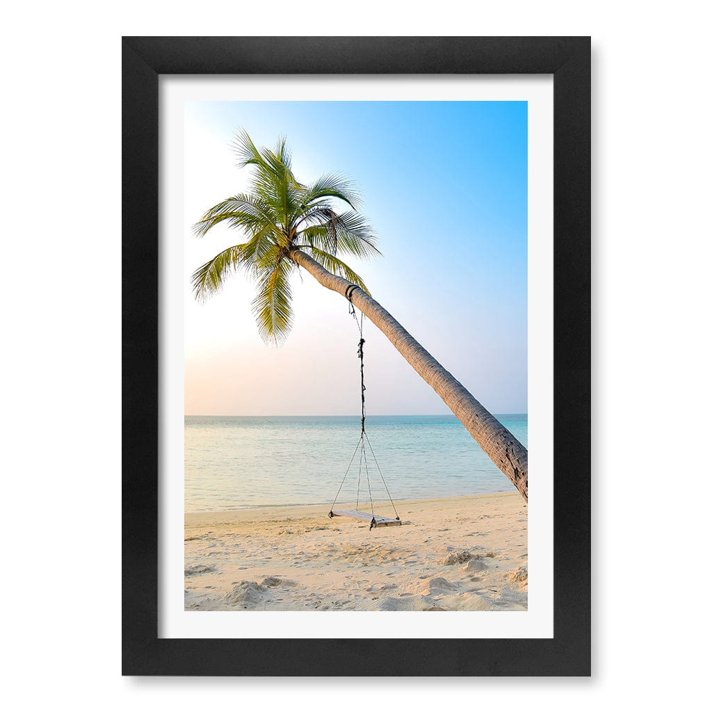 Palm Dream Swing Wall Art Print A4 (21 x 29.7cm) / Matte Black Frame / White Border from our Australian Made Framed Wall Art, Prints & Posters collection by Profile Products (Australia) Pty Ltd