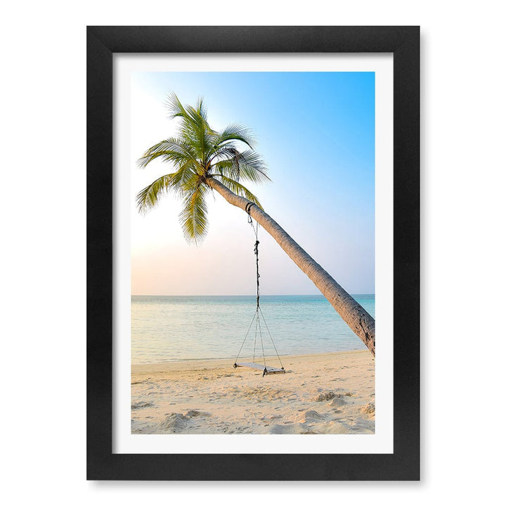 Palm Dream Swing Wall Art Print A4 (21 x 29.7cm) / Matte Black Frame / White Border from our Australian Made Framed Wall Art, Prints & Posters collection by Profile Products (Australia) Pty Ltd