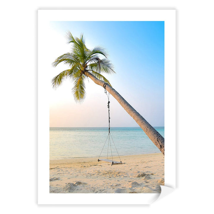 Palm Dream Swing Wall Art Print A4 (21 x 29.7cm) / Print Only / White Border from our Australian Made Framed Wall Art, Prints & Posters collection by Profile Products (Australia) Pty Ltd