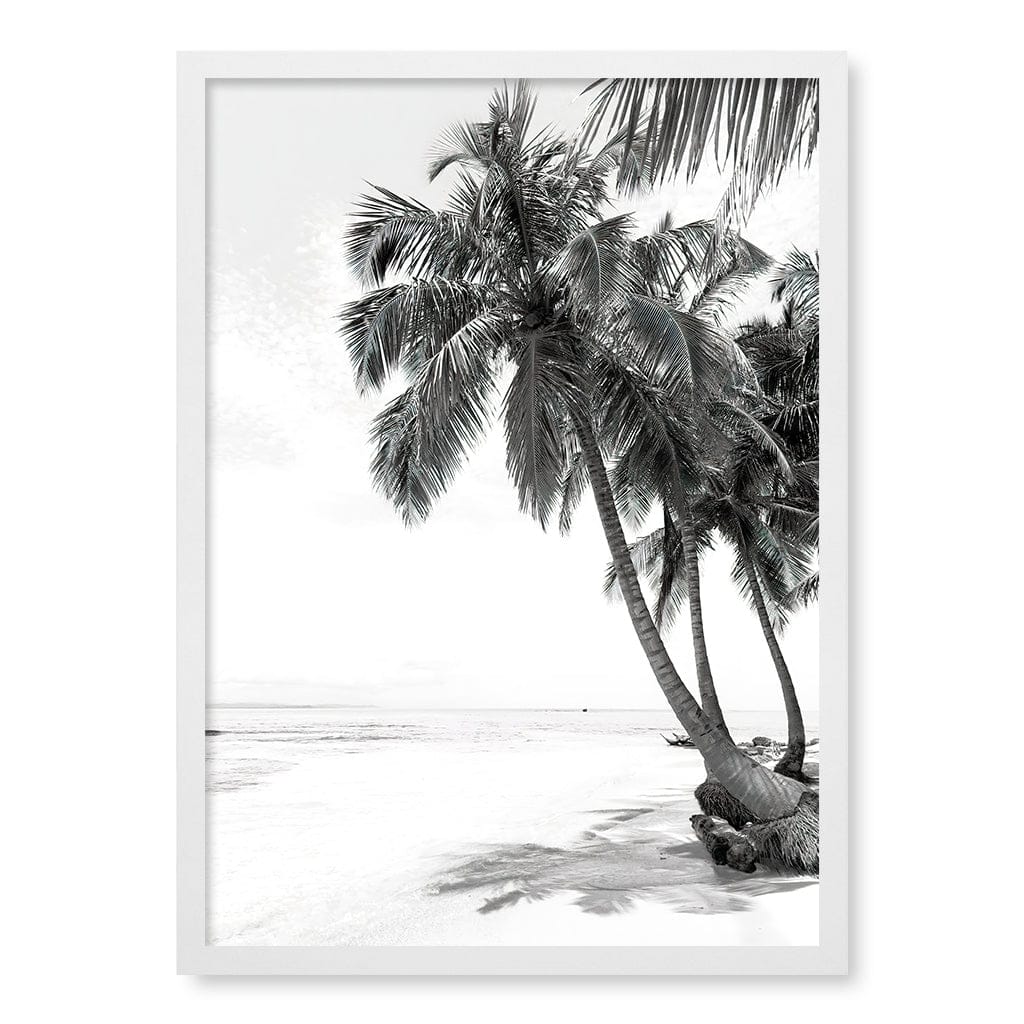 Palm Island Dreams B&W Wall Art Print A2 (42 x 59.4cm) / Matte White Frame / No Border from our Australian Made Framed Wall Art, Prints & Posters collection by Profile Products (Australia) Pty Ltd