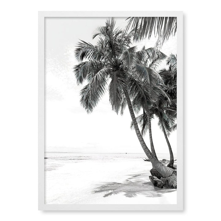 Palm Island Dreams B&W Wall Art Print A2 (42 x 59.4cm) / Matte White Frame / No Border from our Australian Made Framed Wall Art, Prints & Posters collection by Profile Products (Australia) Pty Ltd