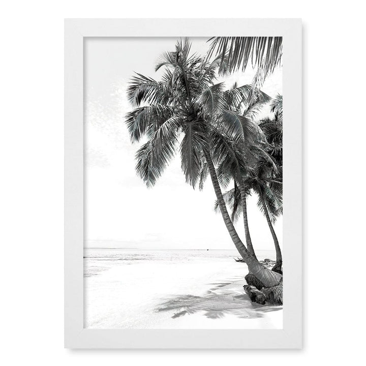 Palm Island Dreams B&W Wall Art Print A4 (21 x 29.7cm) / Matte White Frame / No Border from our Australian Made Framed Wall Art, Prints & Posters collection by Profile Products (Australia) Pty Ltd
