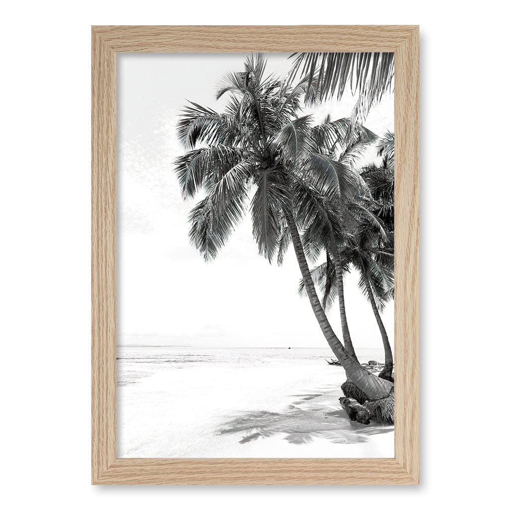 Palm Island Dreams B&W Wall Art Print A4 (21 x 29.7cm) / Natural Oak Frame / No Border from our Australian Made Framed Wall Art, Prints & Posters collection by Profile Products (Australia) Pty Ltd