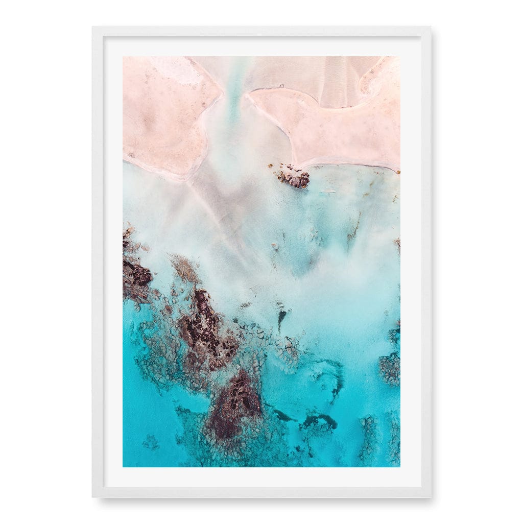 Pastel Pink Sands Wall Art Print A1 (59.4 x 84.1cm) / Matte White Frame / White Border from our Australian Made Framed Wall Art, Prints & Posters collection by Profile Products (Australia) Pty Ltd