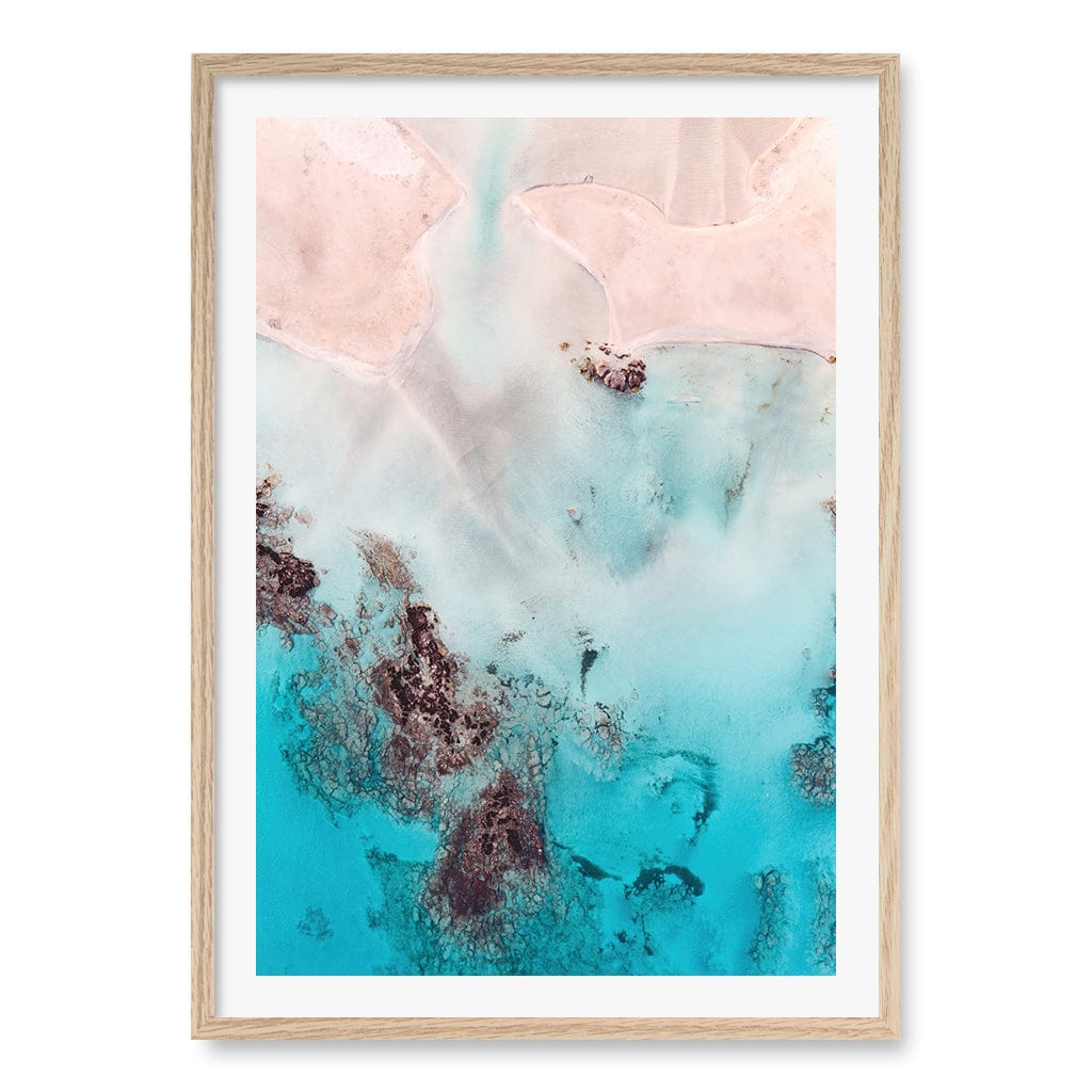 Pastel Pink Sands Wall Art Print A1 (59.4 x 84.1cm) / Natural Oak Frame / White Border from our Australian Made Framed Wall Art, Prints & Posters collection by Profile Products (Australia) Pty Ltd