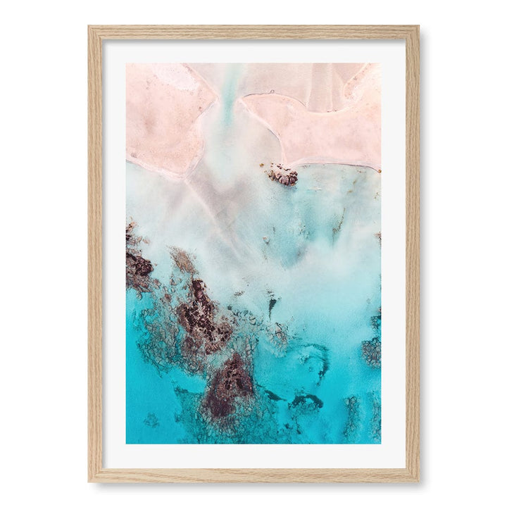 Pastel Pink Sands Wall Art Print A2 (42 x 59.4cm) / Natural Oak Frame / White Border from our Australian Made Framed Wall Art, Prints & Posters collection by Profile Products (Australia) Pty Ltd