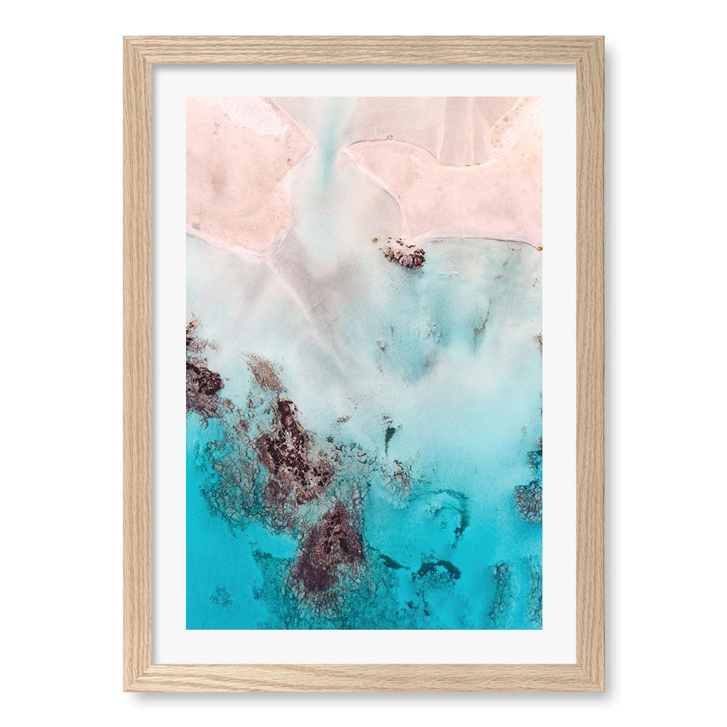 Pastel Pink Sands Wall Art Print A3 (29.7 x 42cm) / Natural Oak Frame / White Border from our Australian Made Framed Wall Art, Prints & Posters collection by Profile Products (Australia) Pty Ltd