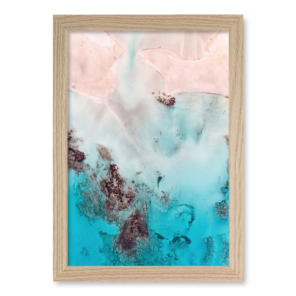 Pastel Pink Sands Wall Art Print A4 (21 x 29.7cm) / Natural Oak Frame / No Border from our Australian Made Framed Wall Art, Prints & Posters collection by Profile Products (Australia) Pty Ltd