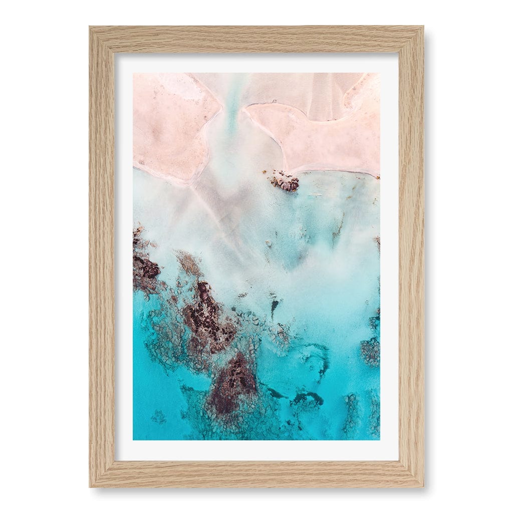 Pastel Pink Sands Wall Art Print A4 (21 x 29.7cm) / Natural Oak Frame / White Border from our Australian Made Framed Wall Art, Prints & Posters collection by Profile Products (Australia) Pty Ltd