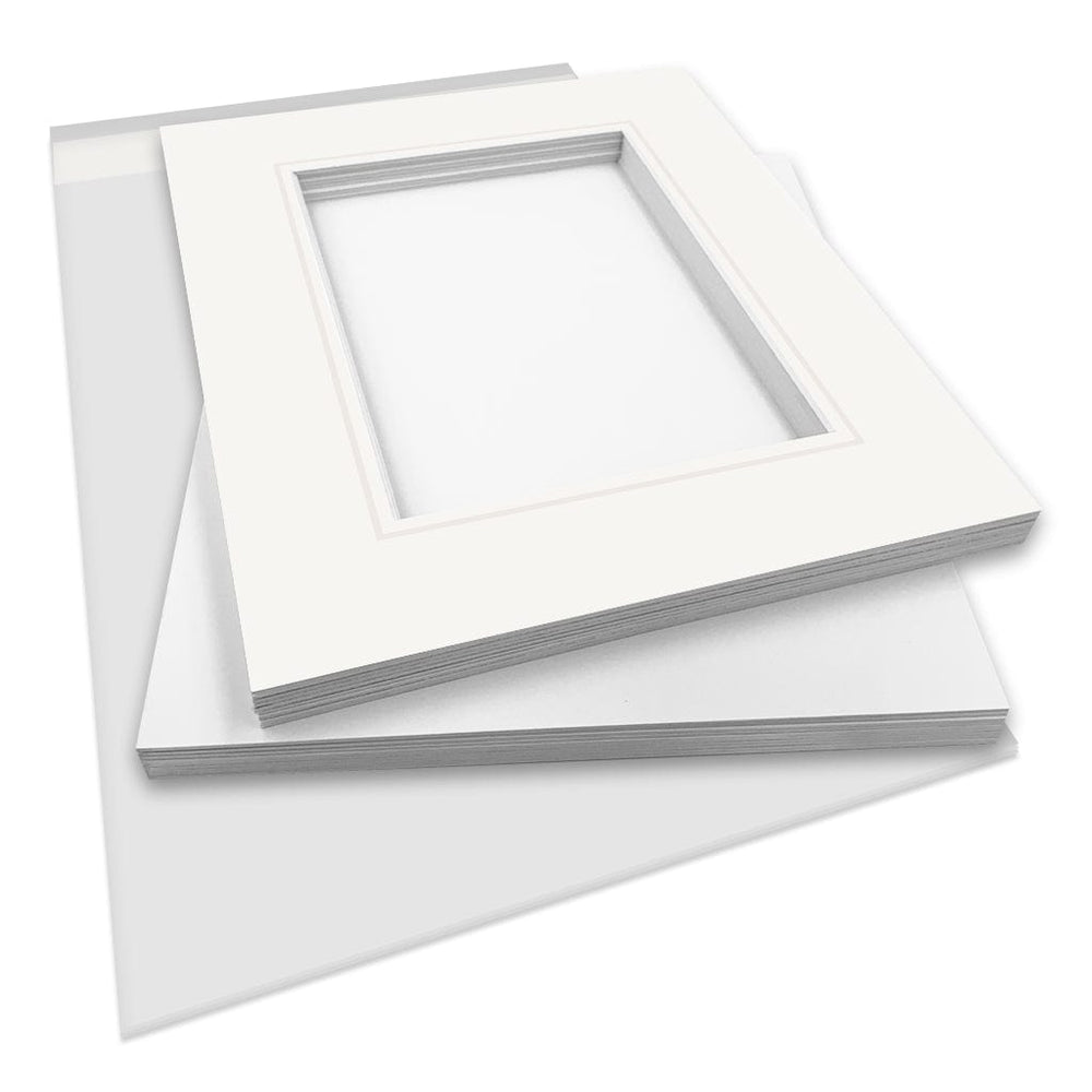 Photo Mat Board Kit - Ice White Double Mat (10 Pack) from our Mat Boards collection by Profile Products (Australia) Pty Ltd