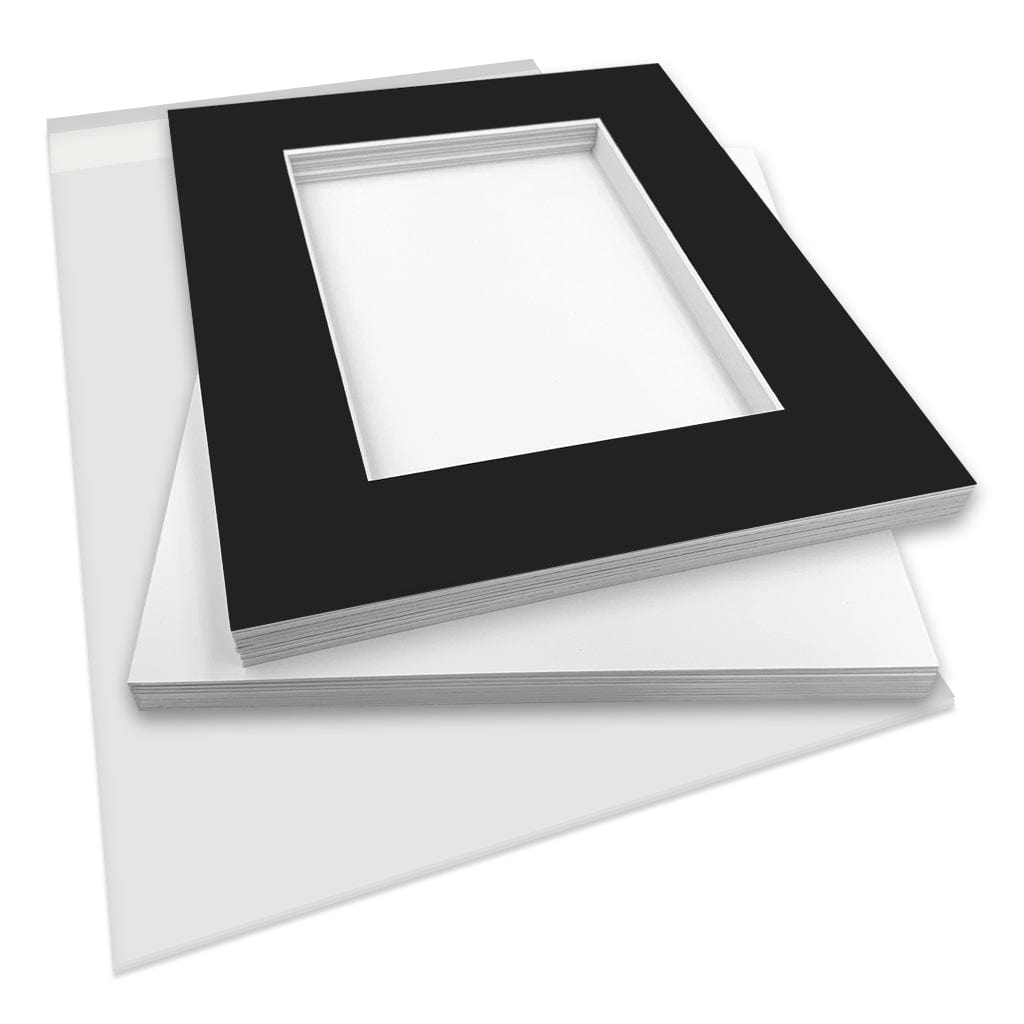 Photo Mat Board Kits - Black - Custom Window Size (10 pack) from our Mat Boards collection by Profile Products (Australia) Pty Ltd