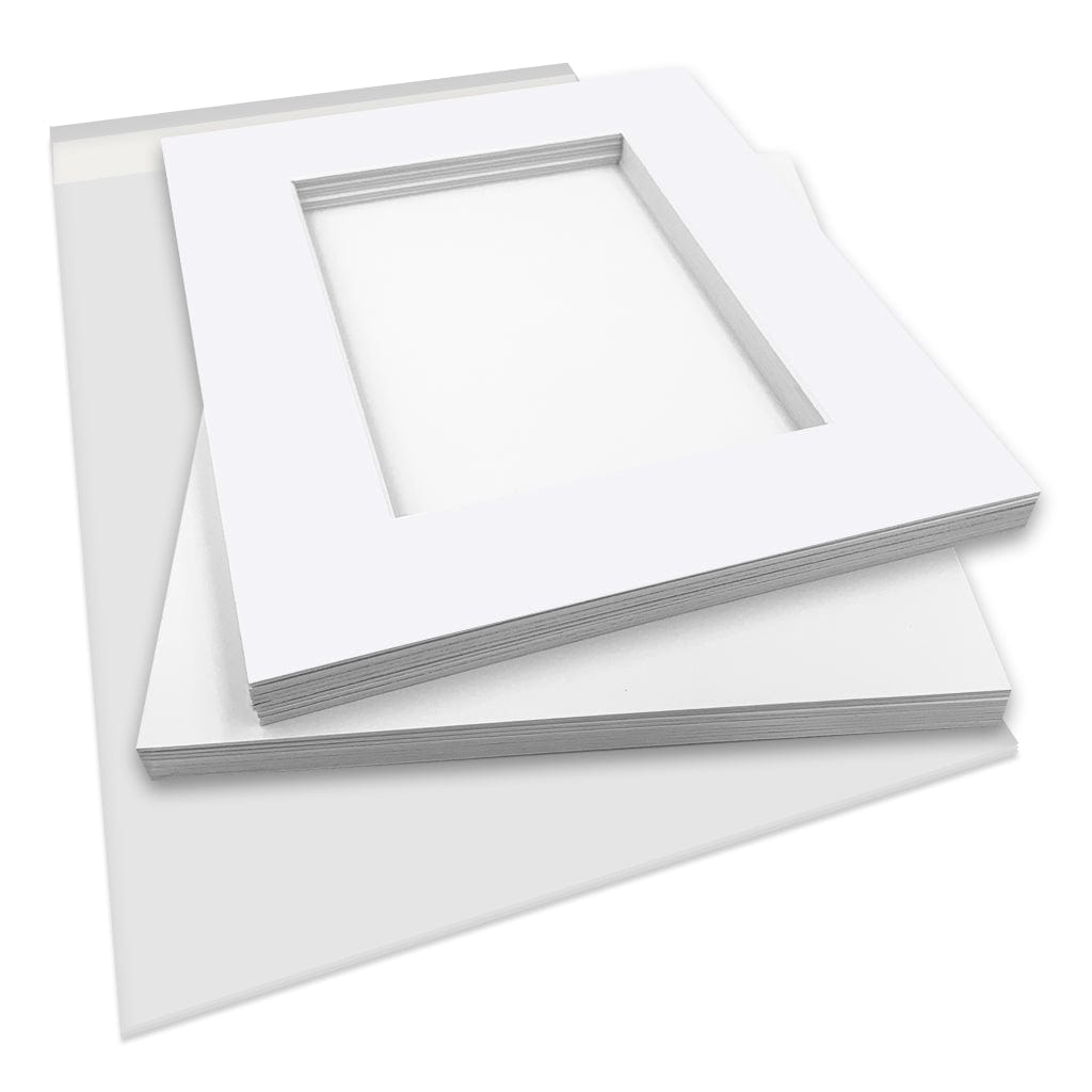 Photo Mat Board Kits - Ultimate White - Custom Window Size (10 pack) from our Mat Boards collection by Profile Products (Australia) Pty Ltd