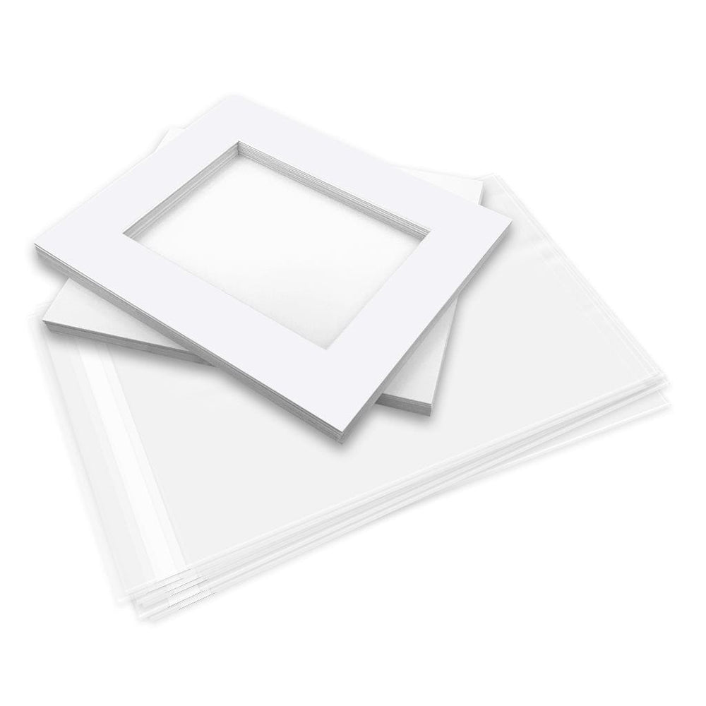 Photo Mat Board Kits - Ultimate White - Custom Window Size (10 pack) from our Mat Boards collection by Profile Products (Australia) Pty Ltd