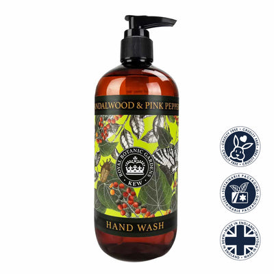 Pink Pepper & Sandalwood Hand Wash - Kew Gardens Collection from our Liquid Hand & Body Soap collection by The English Soap Company