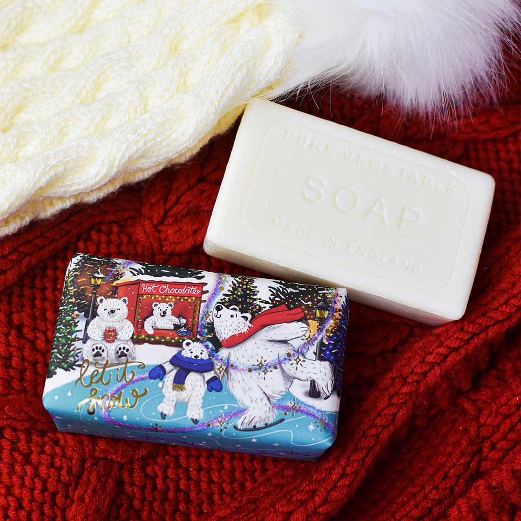 Polar Bears Christmas Soap Bar from our Luxury Bar Soap collection by The English Soap Company