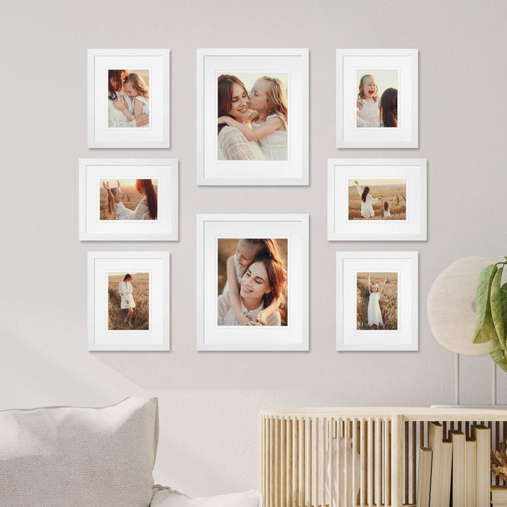 Profile Centered Gallery Photo Wall Frame Set - 8 Frames White Gallery Wall Frame Set D from our Australian Made Gallery Photo Wall Frame Sets collection by Profile Products (Australia) Pty Ltd