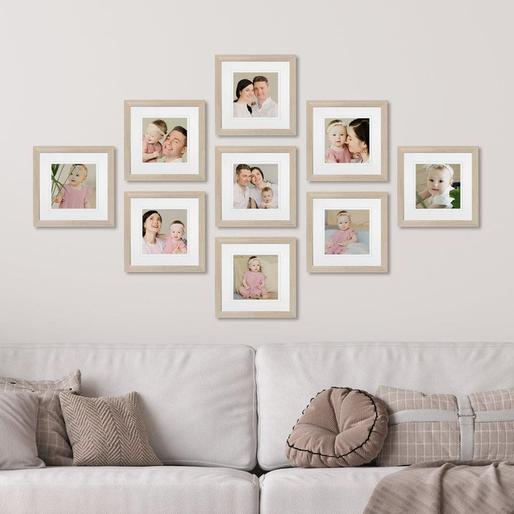 Profile Diamond Gallery Photo Wall Frame Set - 9 Frames Polar Birch Gallery Wall Frame Set G from our Australian Made Gallery Photo Wall Frame Sets collection by Profile Products (Australia) Pty Ltd